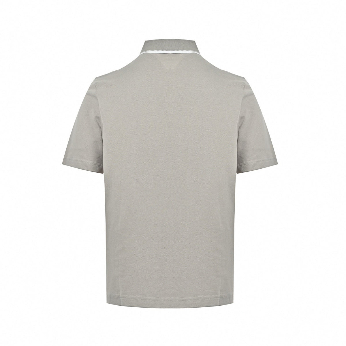Tipped Collar Pocket Polo | Light Grey
