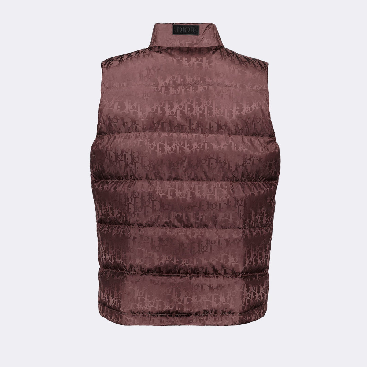 Oblique sleeveless down jacket