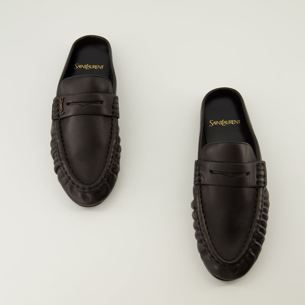 Black Loafer Mules