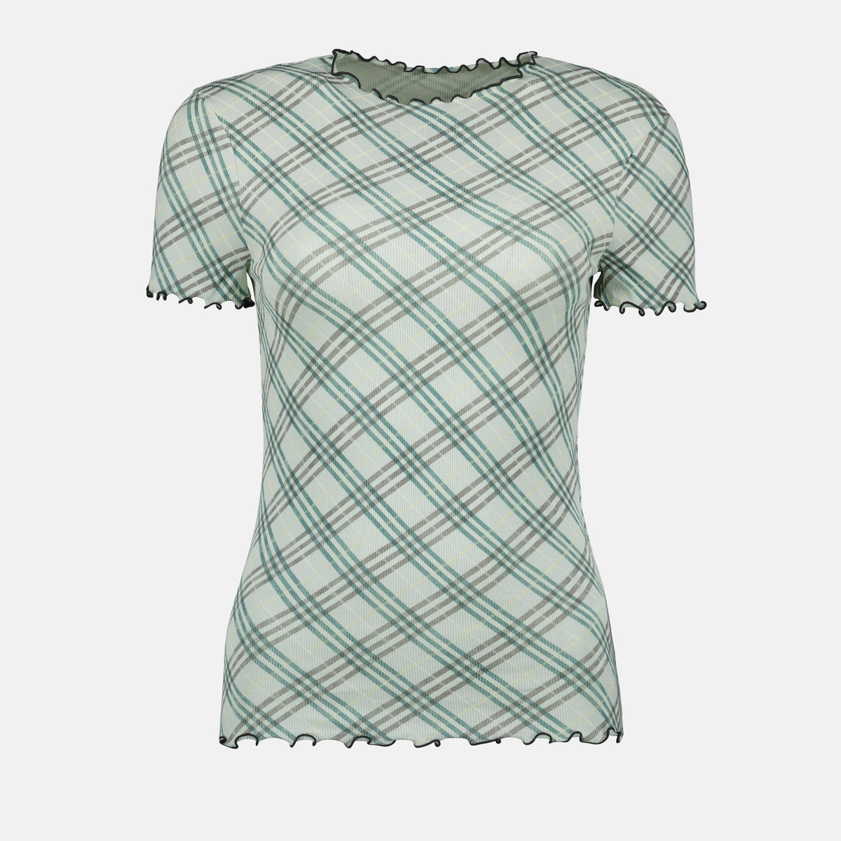 Checked Stretch Top