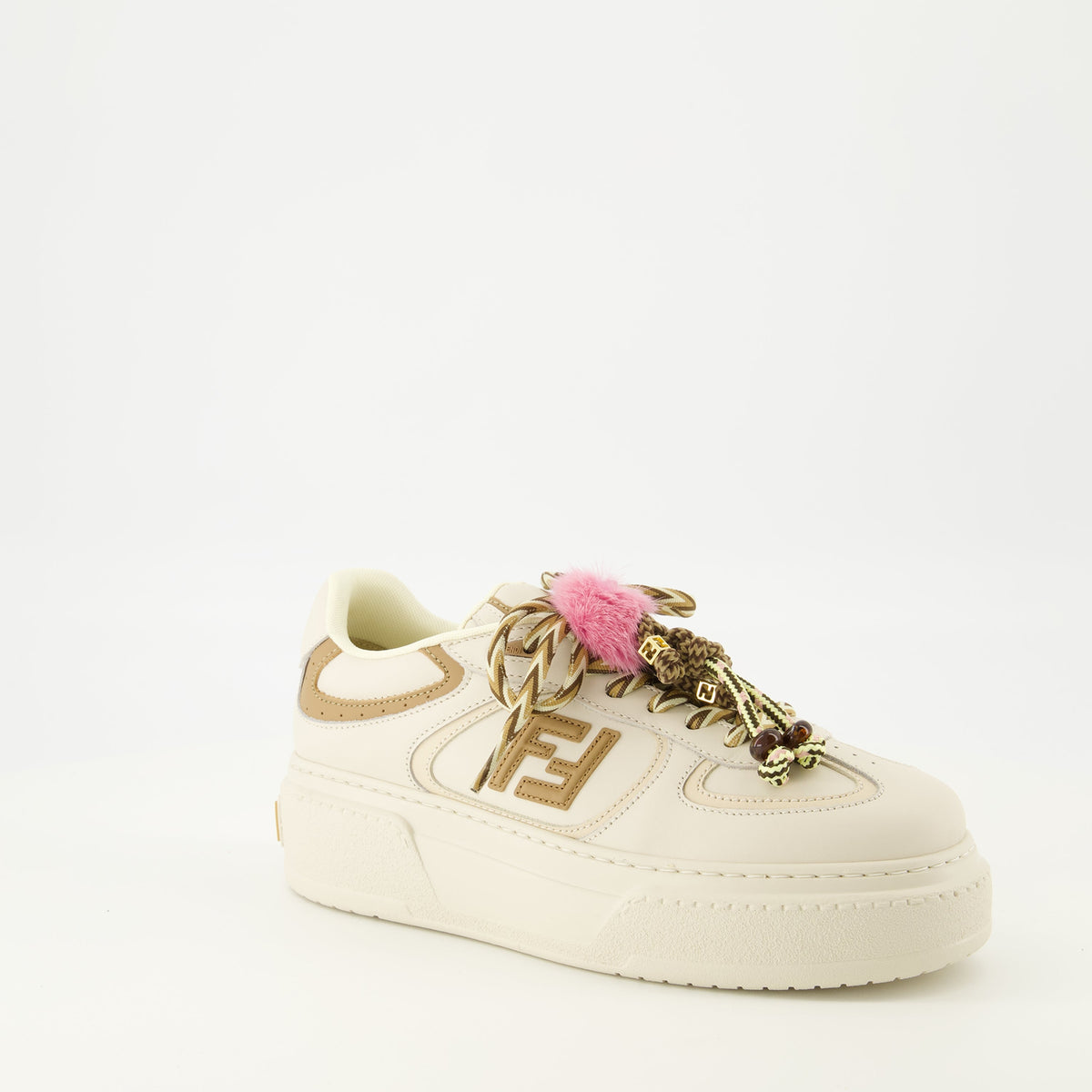 Fendi Match Beige Platform Sneakers