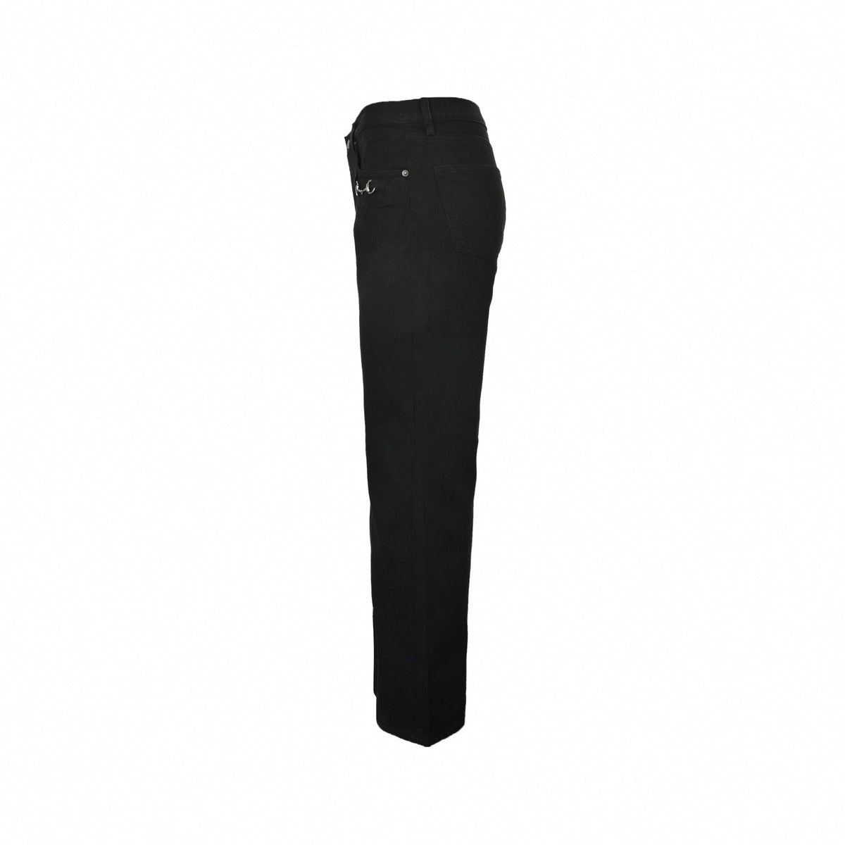 Horsebit Detail Jeans - Black