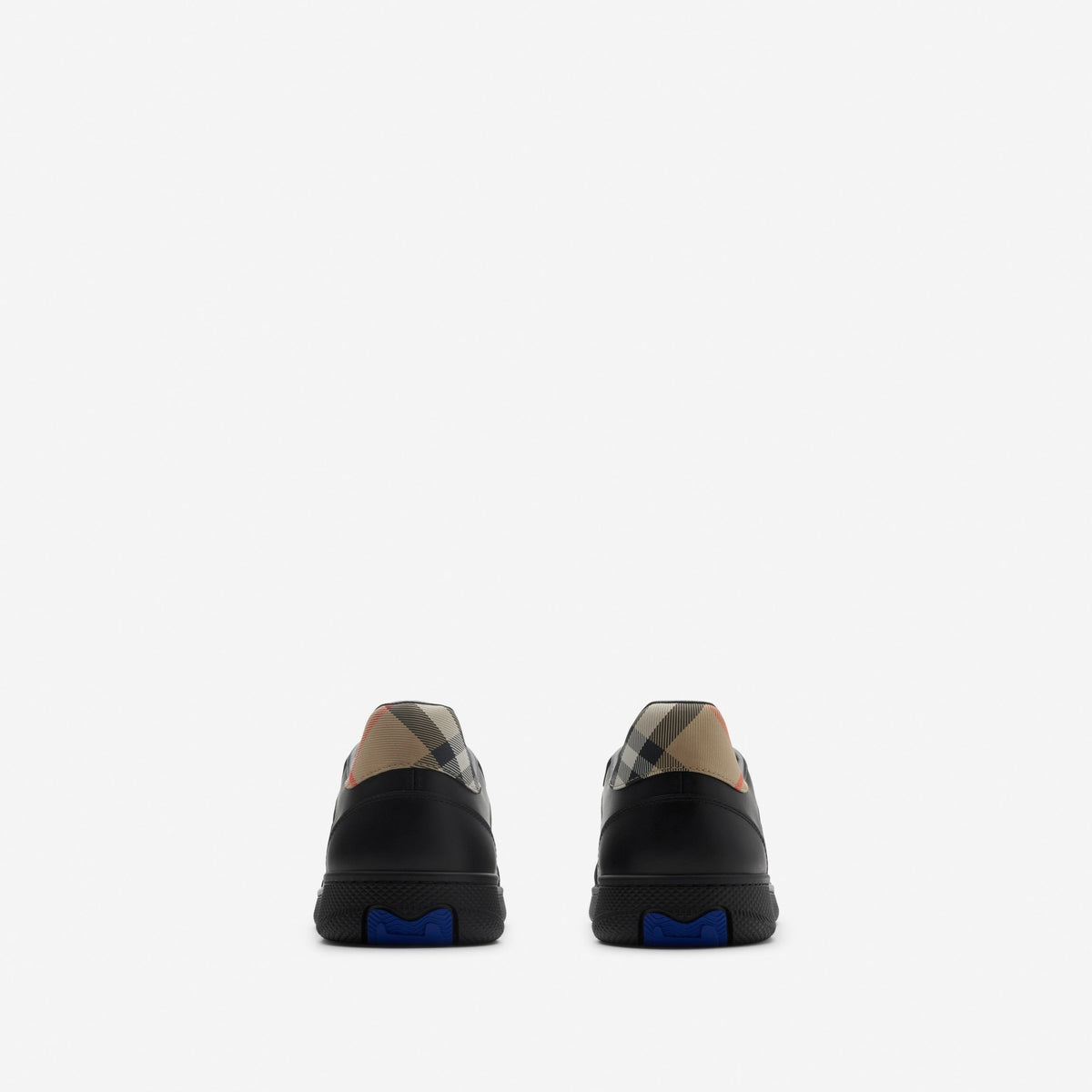 Check Panel Leather Low-Top Sneakers