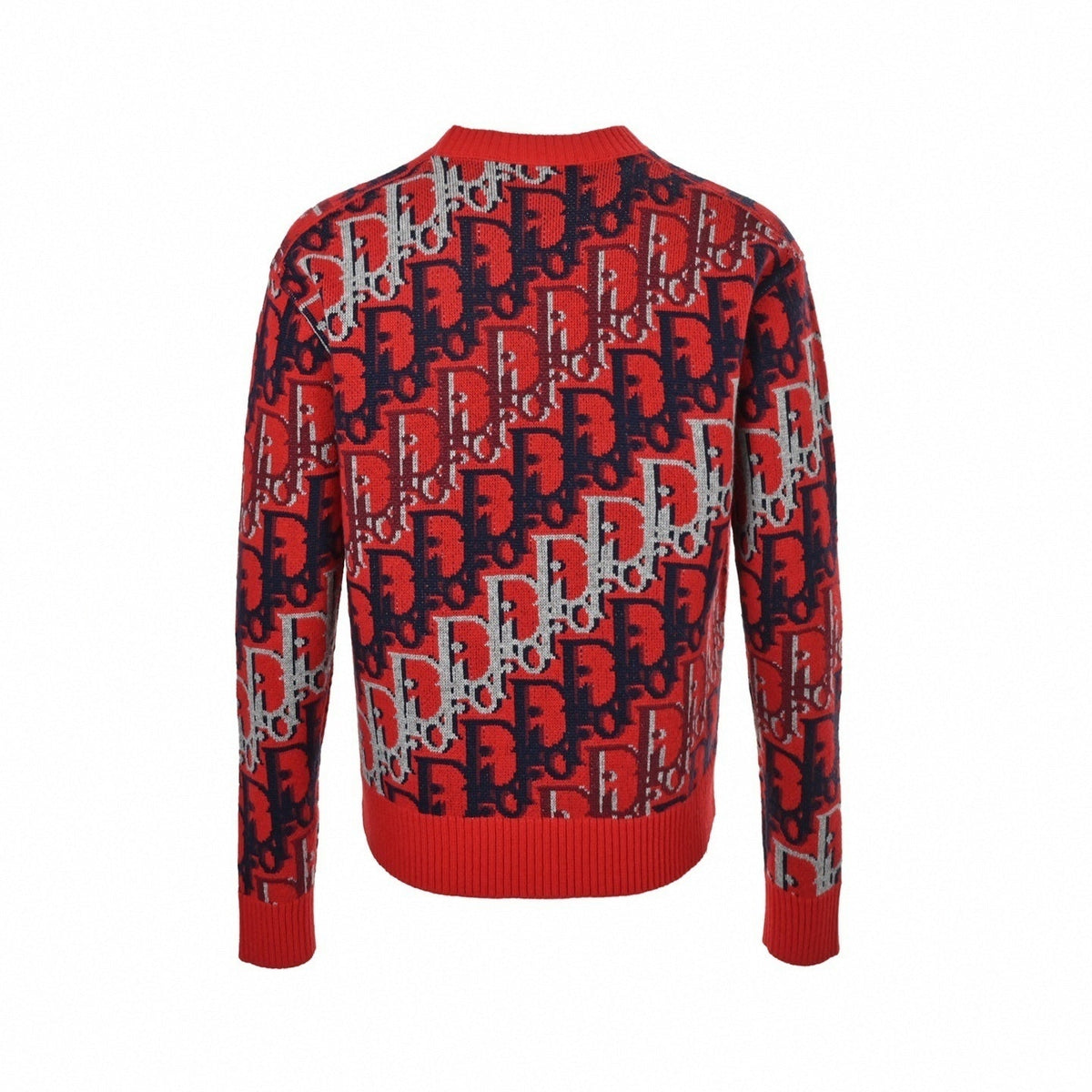 Diagonal Oblique Wool Knit Crewneck