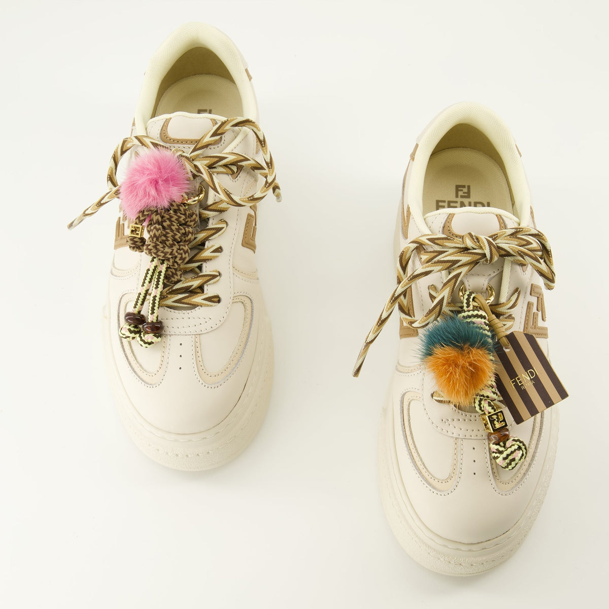 Fendi Match Beige Platform Sneakers