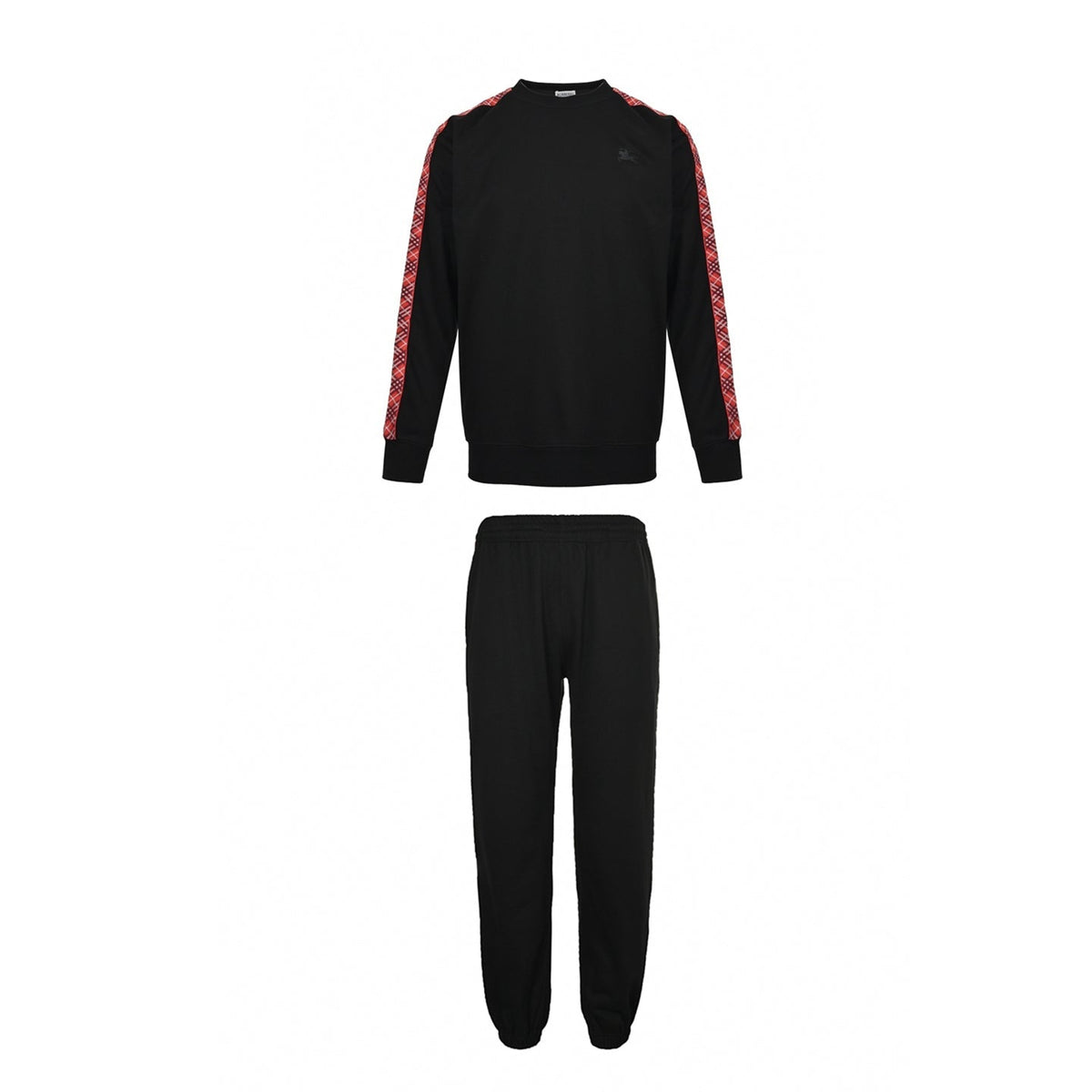 Check-Stripe Cotton Tracksuit