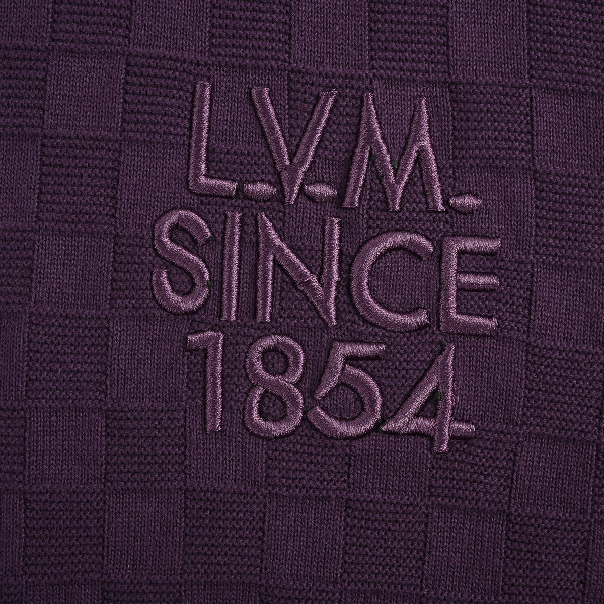 Damier Tonal Knit T-Shirt | Deep Plum