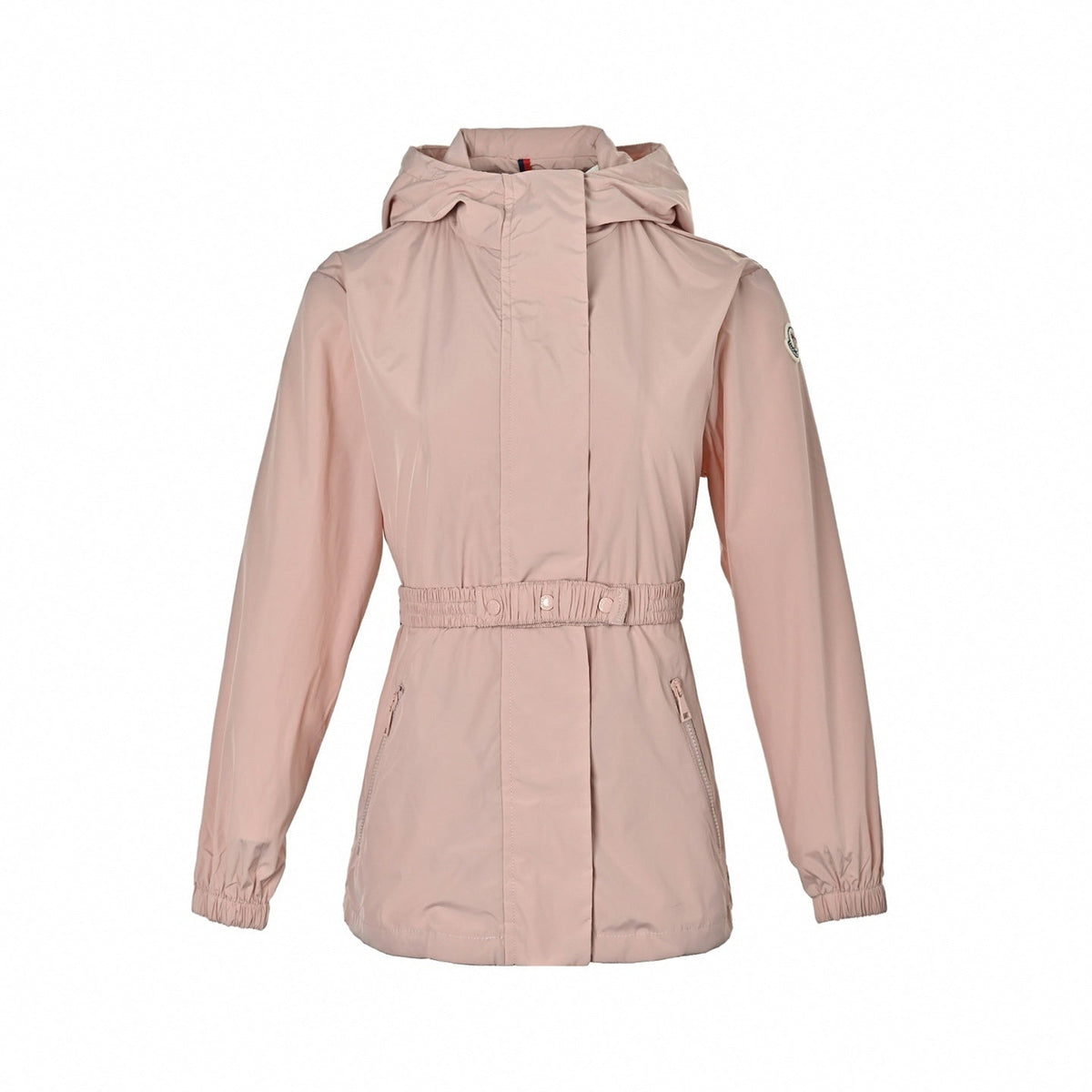 Blush Pink Belted Technical Windbreaker