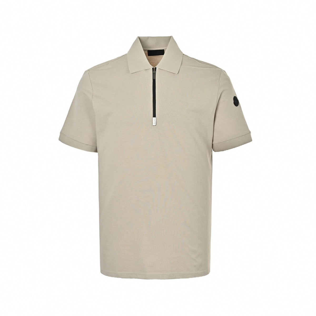 Zip-Neck Polo Shirt - Beige