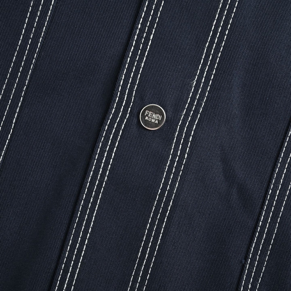 Contrast Stitch Overshirt - Navy