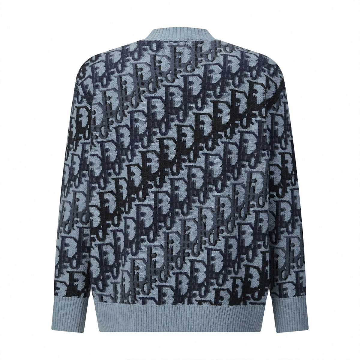 Oblique Terry Cotton Jacquard Crewneck | Blue