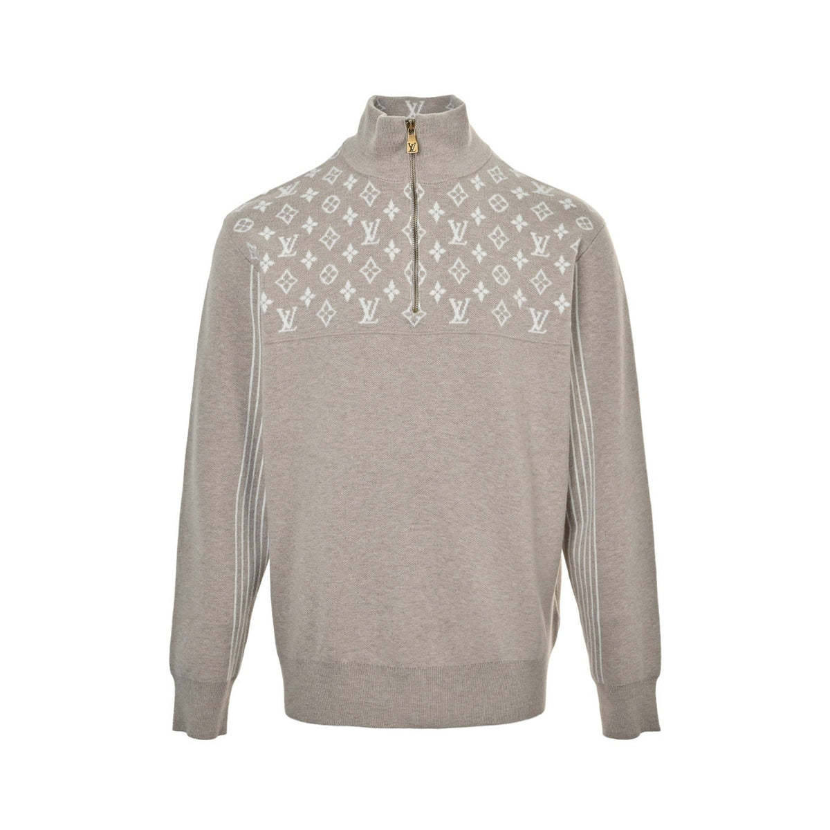 Monogram Jacquard Half-Zip Sweater