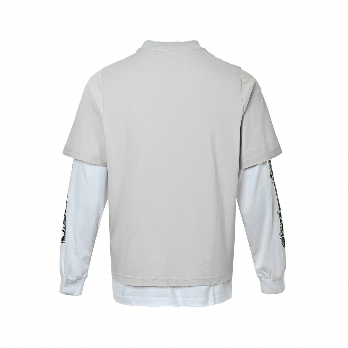 Layered Skater T-Shirt - Grey/White