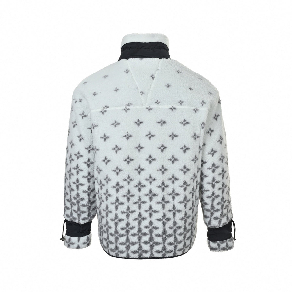 Monogram Jacquard Fleece Jacket | White & Grey