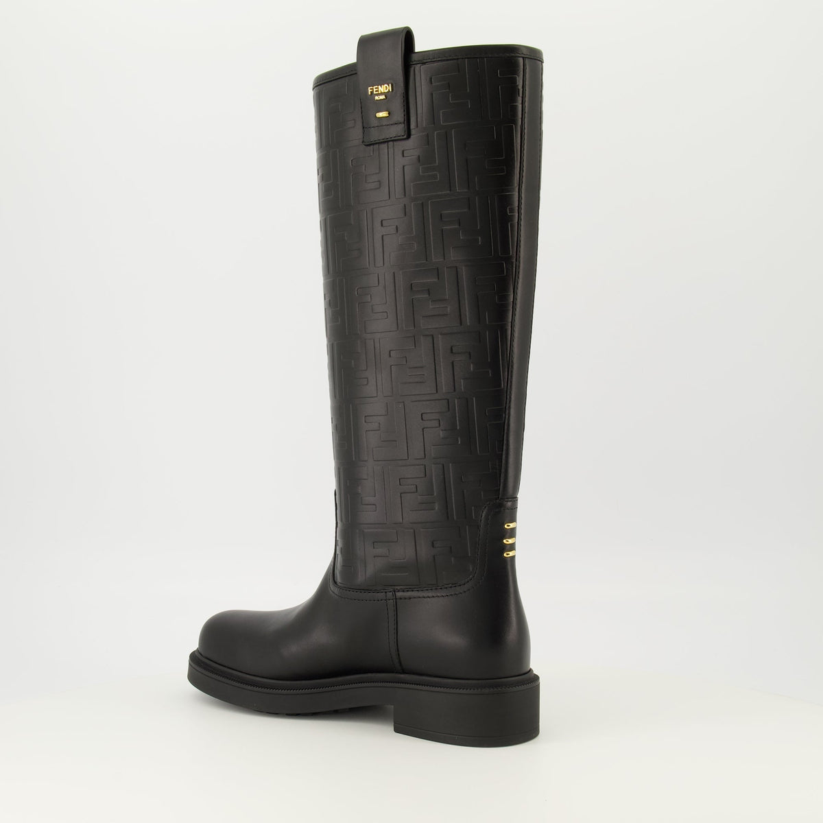 Filo Black Leather Boots