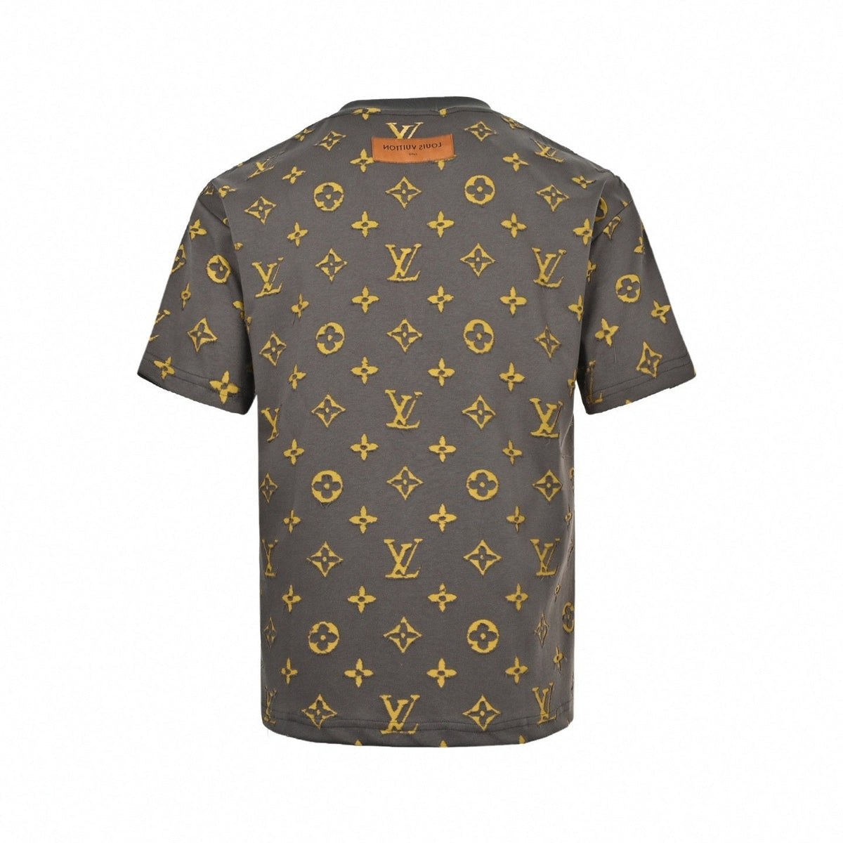 Textured Monogram T-Shirt | Dark Grey & Yellow
