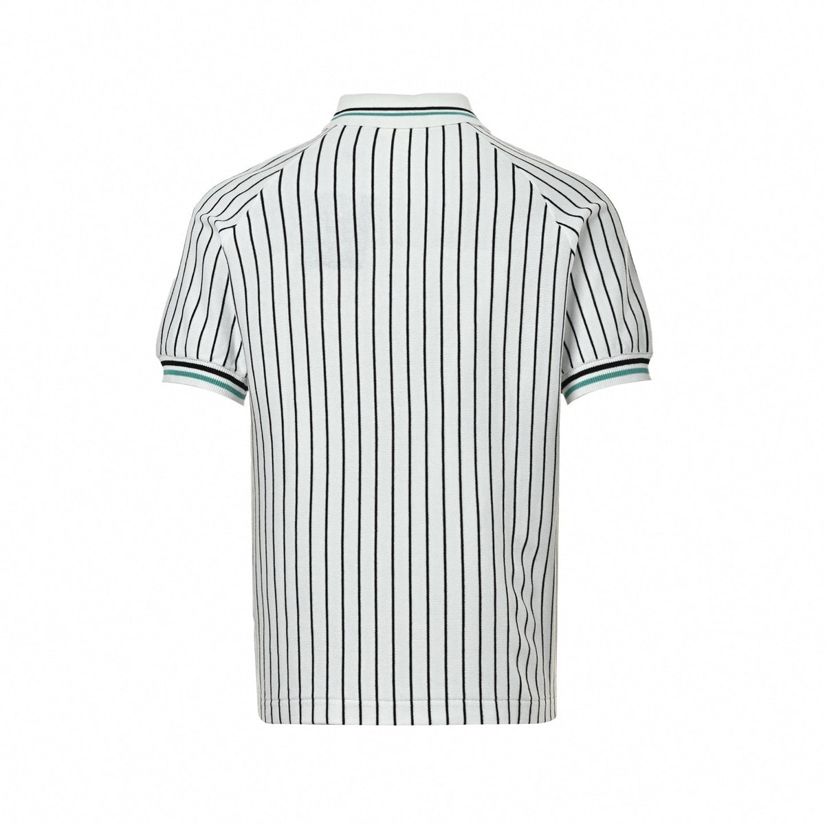 Striped Knit Polo | White