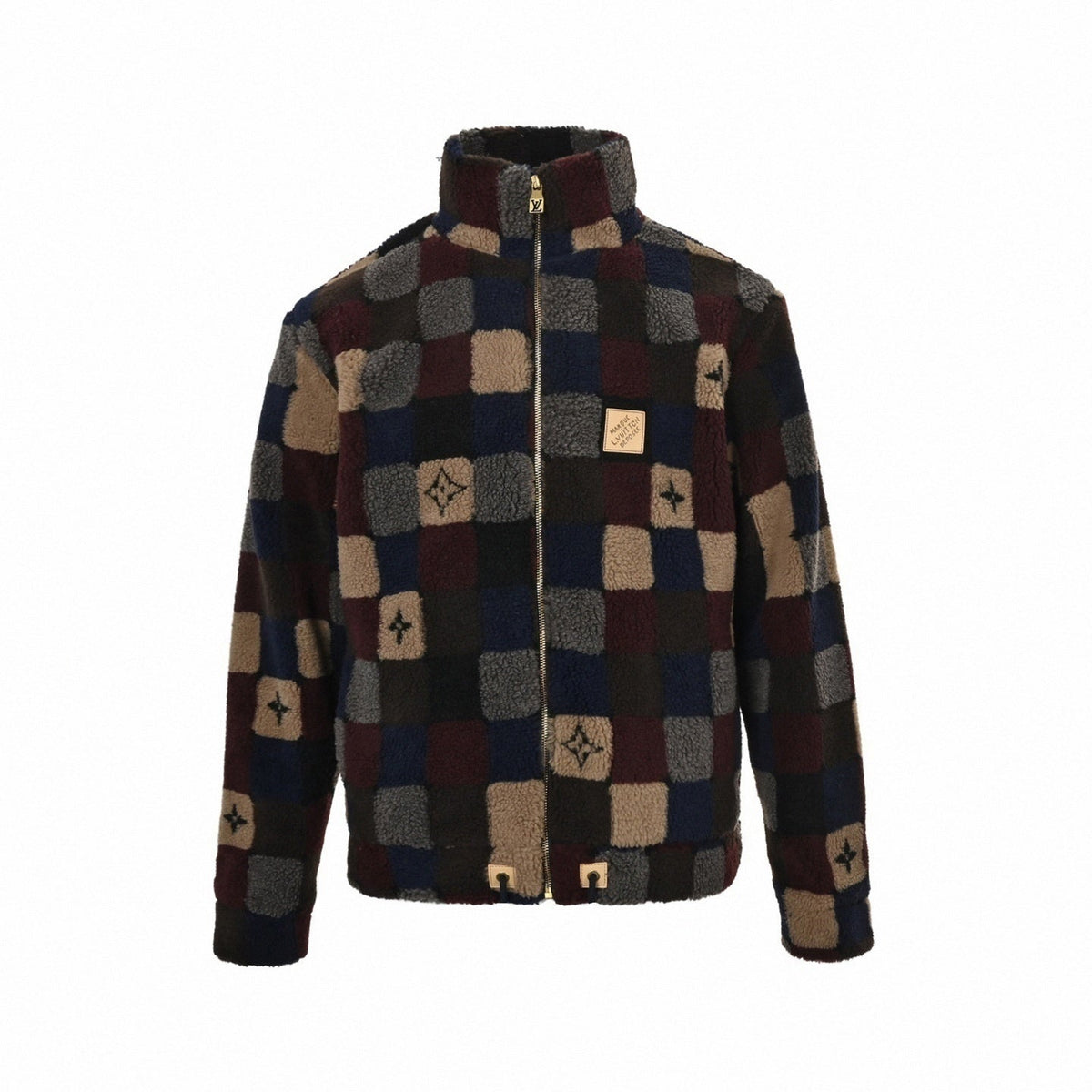 Damier Fleece Zip Jacket | Multicolor