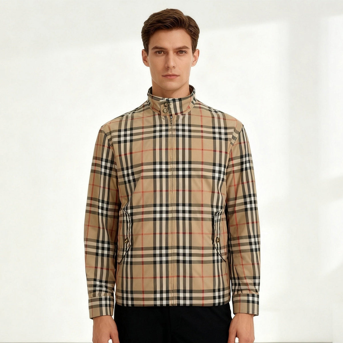 Vintage Check Harrington Jacket | Beige